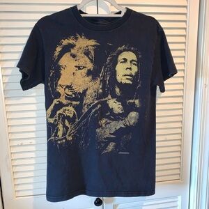 Bob Marley 2010 Zion Rootswear Tshirt faded black Size Small